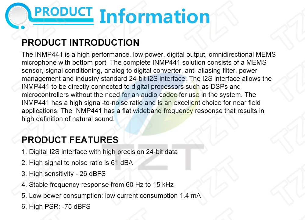 MH-ET live omni direktion ales mikrofon modul i2s schnitts telle inmp441 mems hohe präzision low power ultra kleines volumen für esp32 – Detail 5