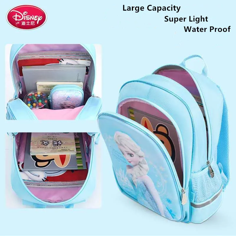 Disney-mochilas escolares de Frozen para niñas, morral escolar de Frozen, Elsa, Anna, grado 1-4, regalo para adolescentes