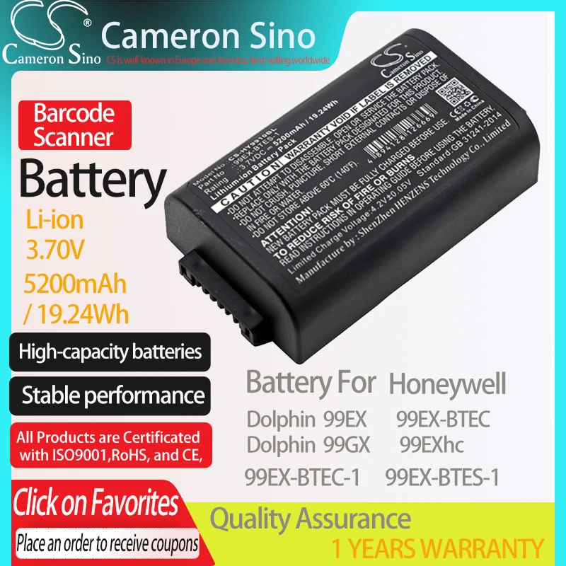 CameronSino 배터리 허니웰 돌핀 99EX-BTEC 99EXhc 99GX, 돌고래 99EX-BTEC-1 99EX-BTES-1 바코드 스캐너 배터리