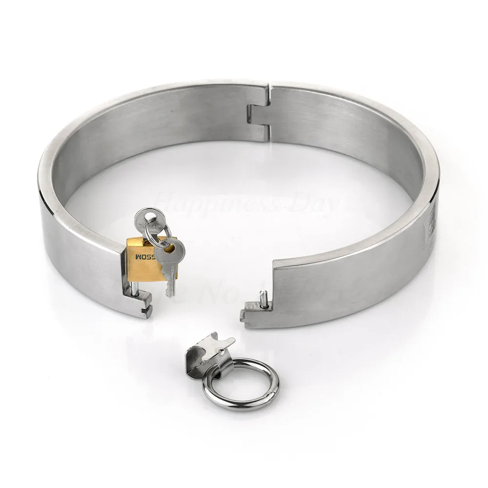 Stainless Steel Lockable Slave Neck Collar Handcuff Wrist Ankle Cuffs Bdsm Fetish Bondage Restraint Adult Sex Toys For Couples