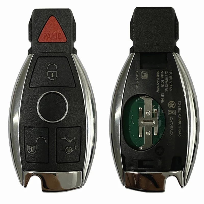 KEYECU OEM bezkluczykowy pilot 3 + 1 / 4 przycisk 315MHz dla Mercedes Benz FBS4 Fob FCC ID: IYZDC12K inteligentny kluczyk samochodowy