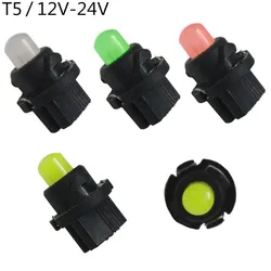 T5 12V 24V 37 74 LED 전구, 3/8 인치 트위스트 웨지 베이스, PC74 PC37 PC118 대시 트럭 계기판 미터 라이트 어셈블리, 10 개