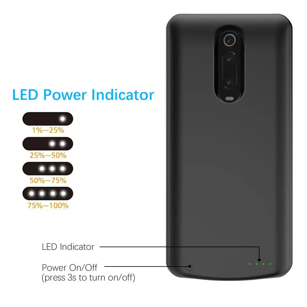Portable Phone Charger Case For Xiaomi Mi 9T Pro Battery Cases 6500mAh External Battery Power Bank Cover for Mi 9T Power Case