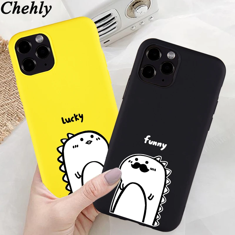 Funny Couple Phone Case for iPhone 6s 7 8 11 12 Mini Plus Pro X XS MAX XR SE Cases Soft Silicone Fitted Shell Protection Cover