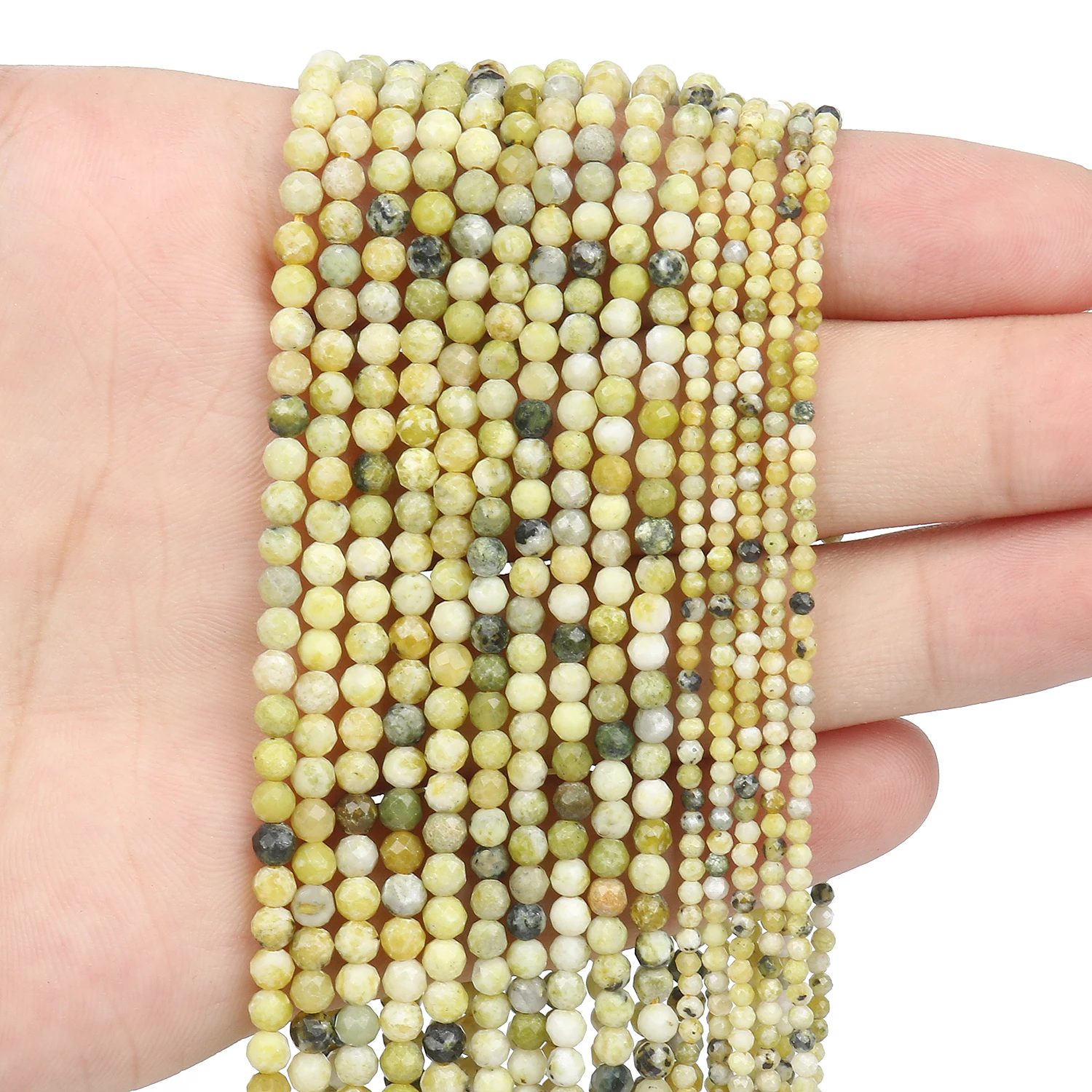 Natural Stone Yellow Turquoises Beads Faceted Loose Tiny Beads for DIY Jewelry Making Bracelet Necklace 15'' Wholesale 2 3 4 mm