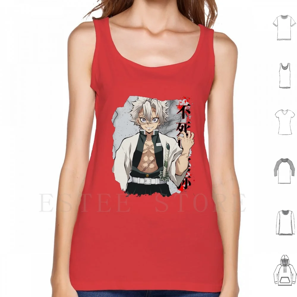 Sanemi-The Wind Pillar Tank Tops Vest Sleeveless Sanemi Shinazugawa Anime Manga Nezuko Tanjirou Demon Nezuko Kamado