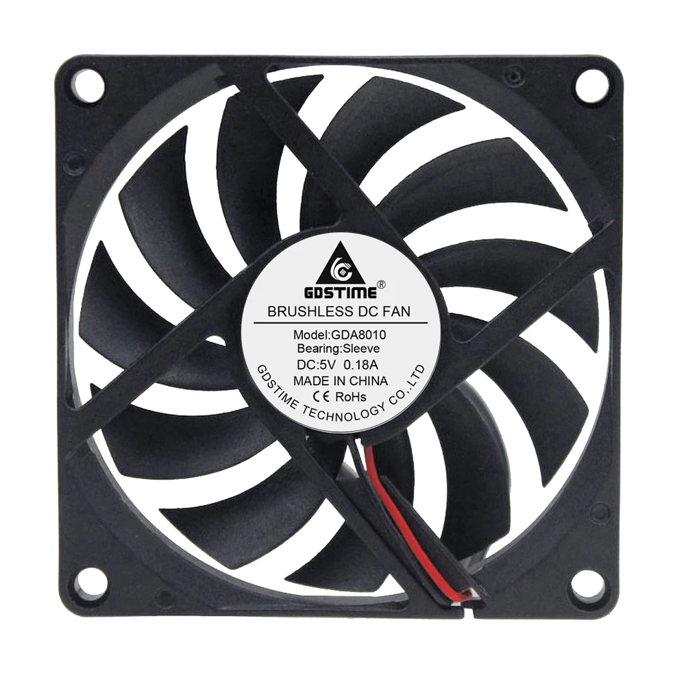 100 Pieces lot Gdstime 8010 80mm x 10mm 8CM DC 5V USB Brushless Computer PC CPU Cooler Radiator Cooling Fan 80*10MM Axial Fan