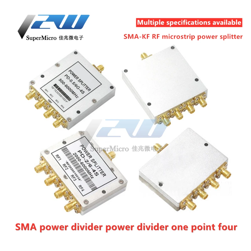 SMA Microstrip Power Splitter 1 to 4 RF Microstrip Power Splitter 0.5-8G SMA RF Combiner WIFI 2-6G Power Splitter 500-6000MHz