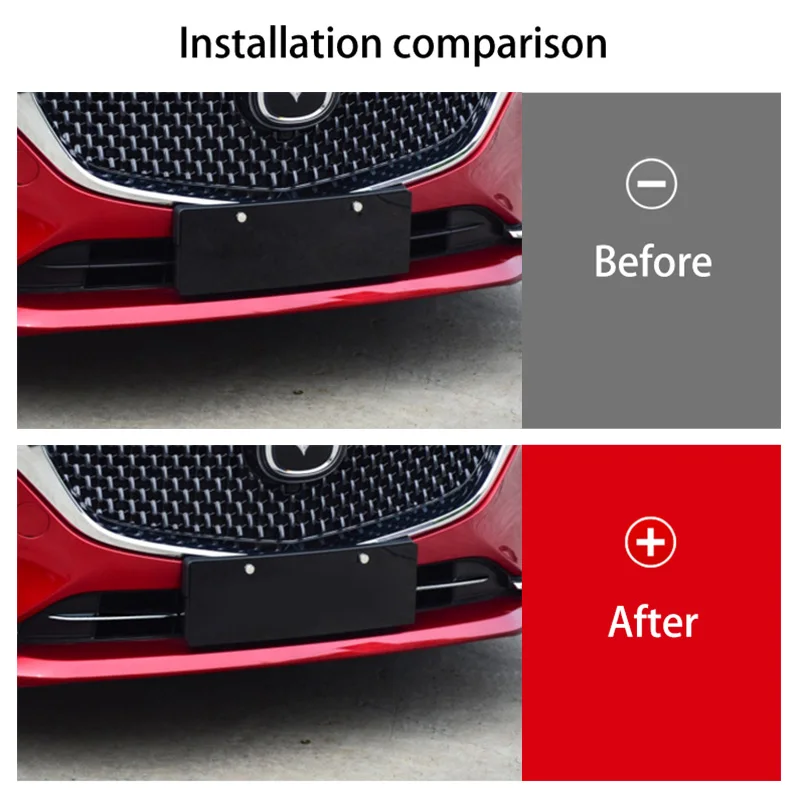 Stainless Steel Car Accessory Car Front Grill Grille Trim Strips Sticker Car Styling Accessories For Mazda 6 Atenza 6 2019-2021