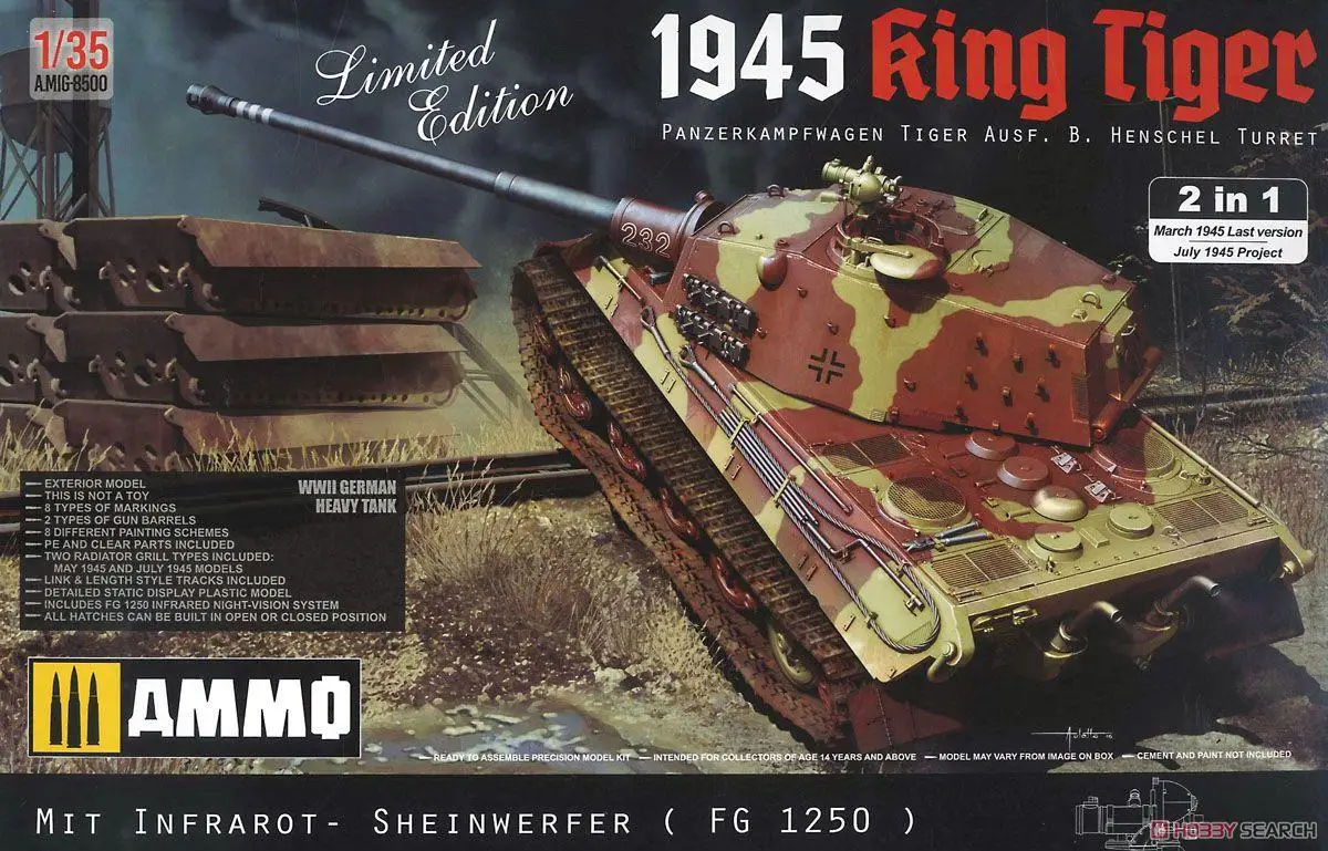 AMMO 8500 1/35 1945 King Tiger PANZERKAMPFWAGEN TIGER AUSF.B.HENSCHEL TURRET