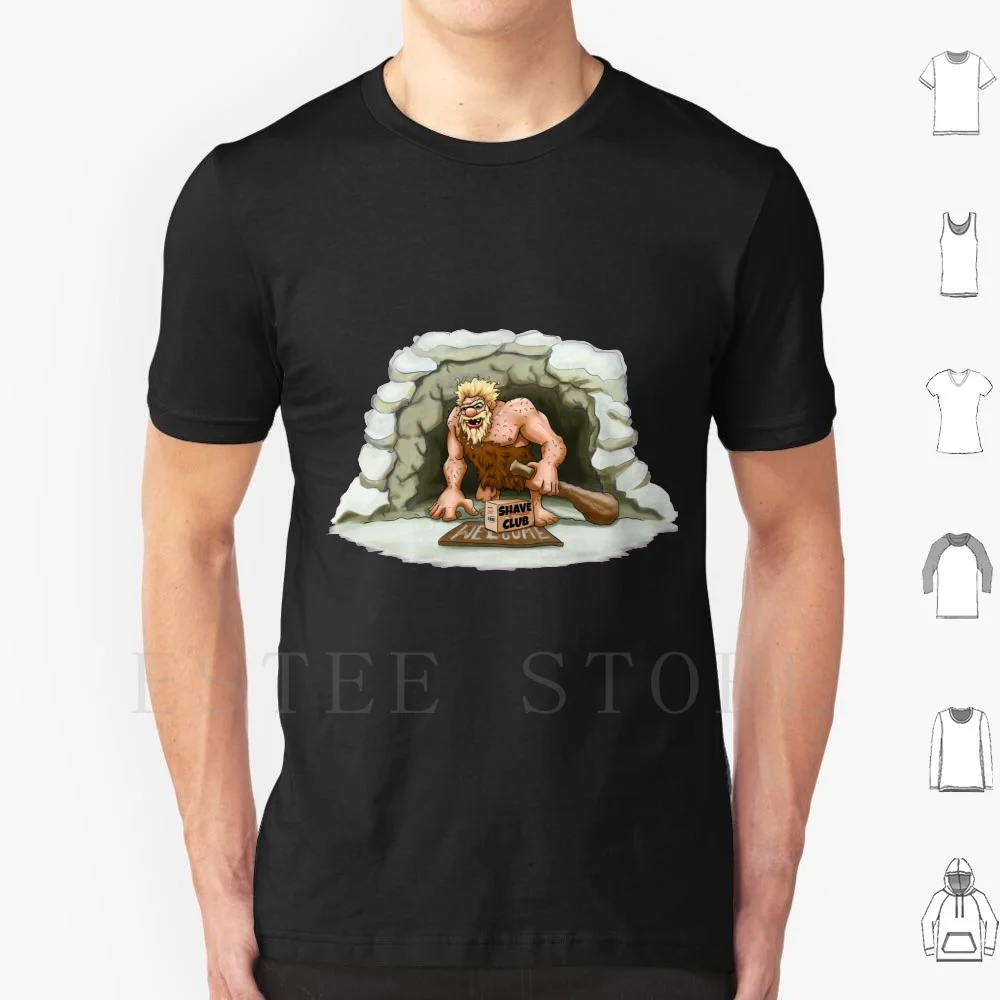 Caveman-Time To Shave ? T Shirt DIY Big Size 100% Cotton Caveman Hairy Dollarshaveclub Harrys Mail Shave Kit Neanderthal