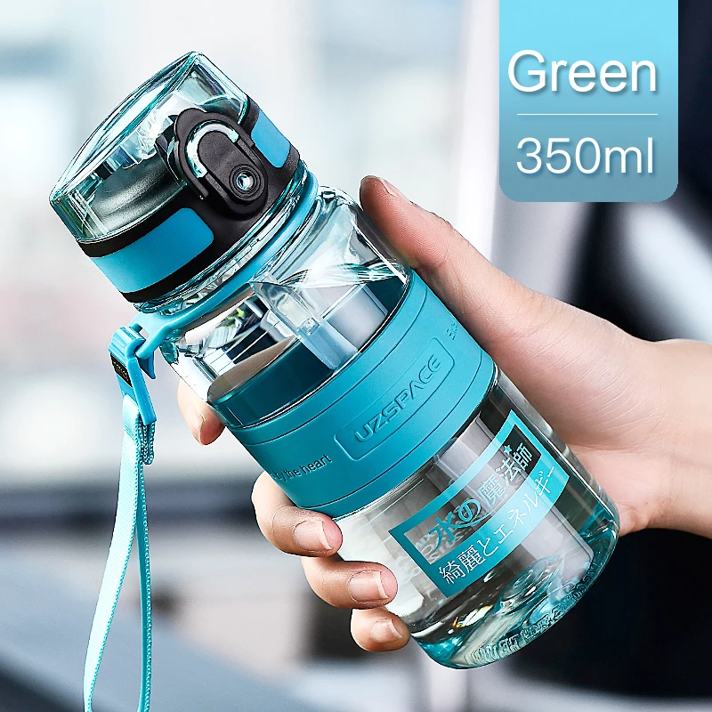 UZSPACE Sport Water Bottles 350ml 500ml Child Couple Outdoor Travel Drinkware Portable Leak-proof Tritan Plastic Bottle BPA Free