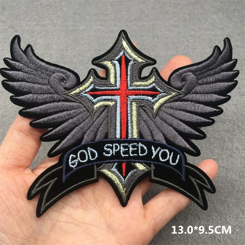 Live To Ride Punk Eagle Embroidered Patches on Clothes Iron on Patches for Clothing Jacket Badge DIY Biker Appliques Stirpes