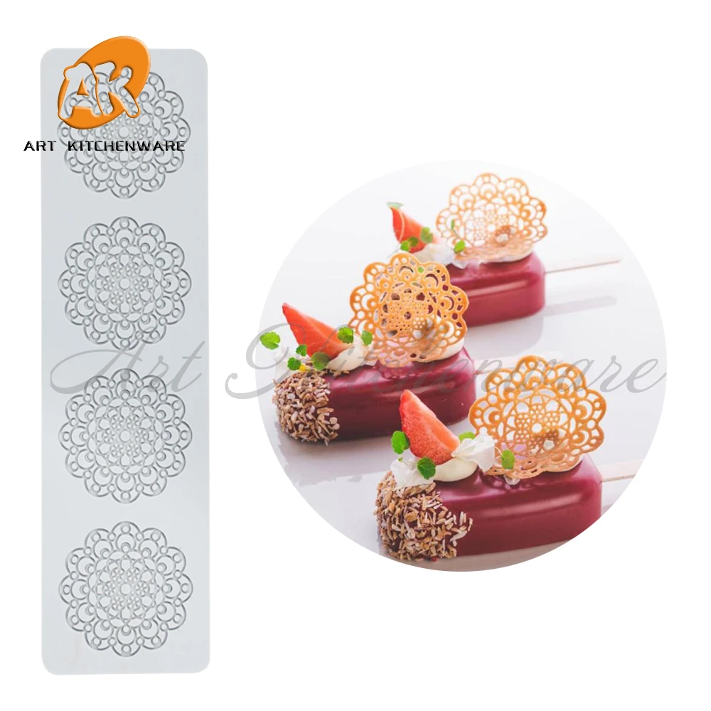 Lotus, Flowers Silicone Cake Lace Mold Cake Decorating Tool Border Decoration Lace Mold kitchen Baking Tool