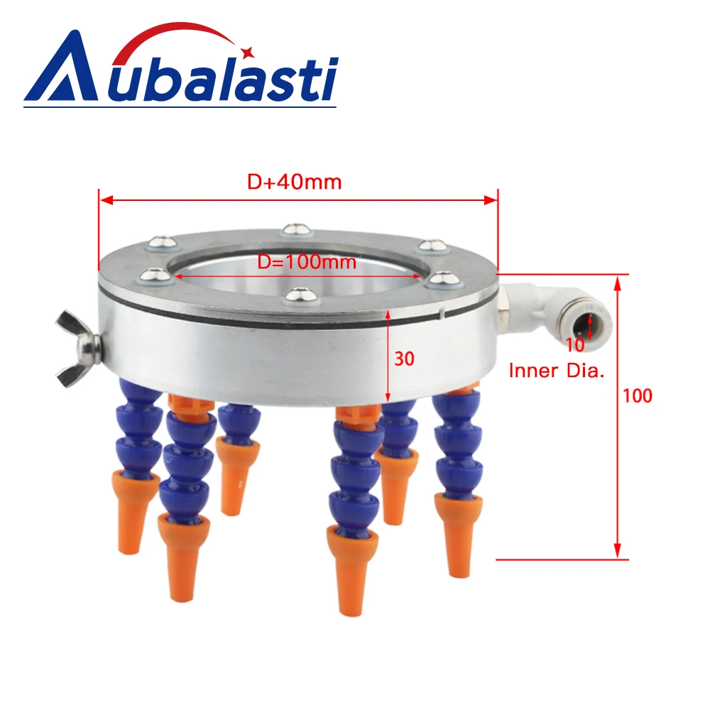 Aubalasti-Outil de refroidissement de broche de machine à graver, anneau de pulvérisation, outil de réglage universel, buse de refroidissement, refroidissement en métal