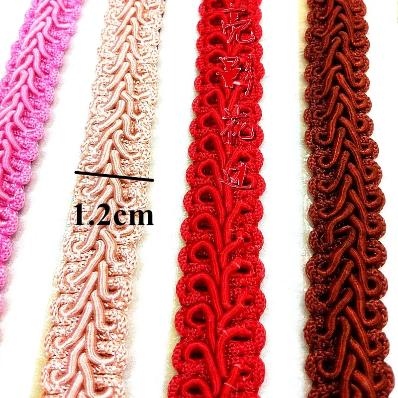 25 Yds Lace Ribbons Crochet Centipede Braided Trims Diy GIMP Appliqued Nylon Dress Light Decoration 1.2cm Wide