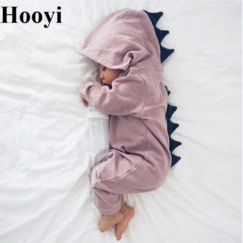 

HOOYI Dinosaur Children's Clothing Hooded Girls Romper Spring Costumes Autumn Baby One-piece Boys Rompers