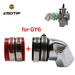 ZSDTRP New Intake Manifold  Aluminum Racing For GoKart GY6 152QMI 157QMJ 4 Stroke Engine Scooter Intake Manifold Adapter