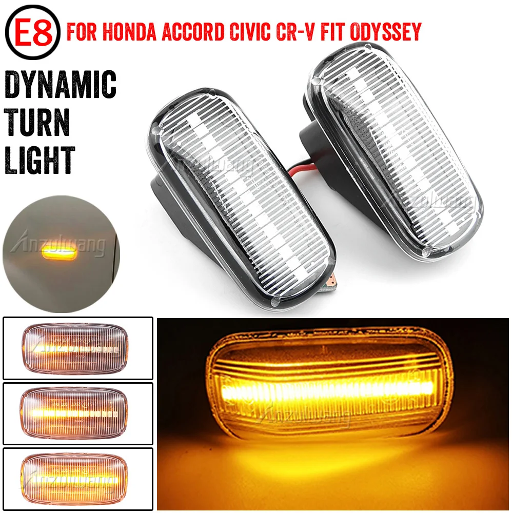 Luz LED dinámica para coche, indicador lateral para Honda Civic City Jazz Stream CR V Odyssey, montaje de lámparas de señal, 2 piezas