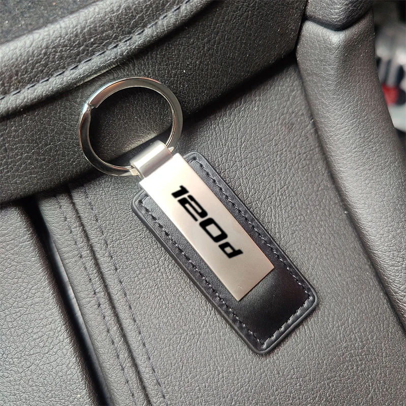 New leather metal car key chain keychain car key ring for BMW 1 series E81 E82 E84 E87 E88 F20 F21 118i 120d car Accessories