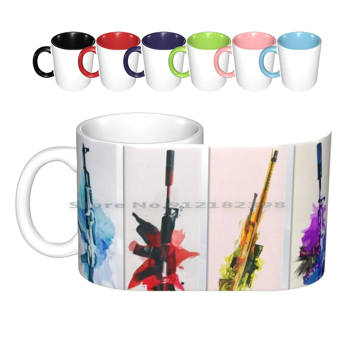 Cs : Go Watercolor Weapons Ceramic Mugs Coffee Cups Milk Tea Mug Cs Go Cs Counter Strike Weapons Video Games Gaming Csgo Ak47