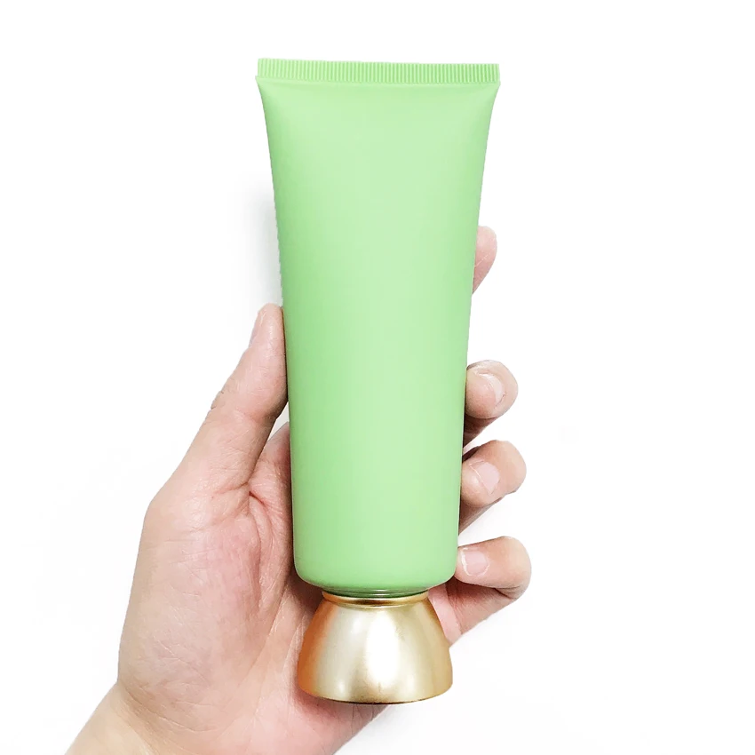 100ML X 50 Matte Green Squeeze Empty Plastic Tube Cleanser Lotion Container Frosted Soft Tube Makeup Packaging