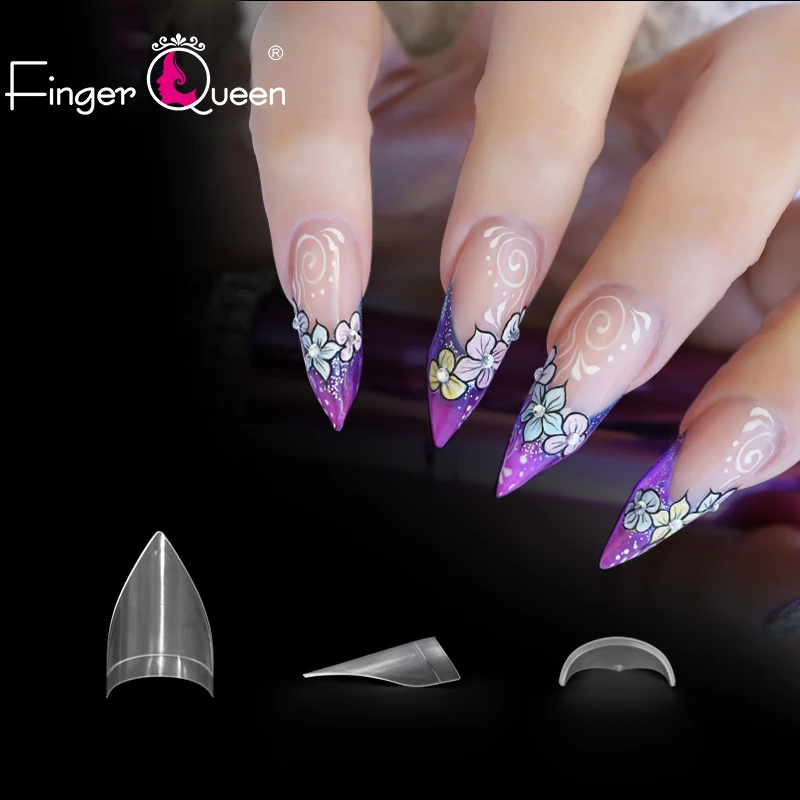 Stiletto Nail False Nail Tips Clear Sharp Ending Stiletto Glitter Color False Nail Tips Acrylic Nail