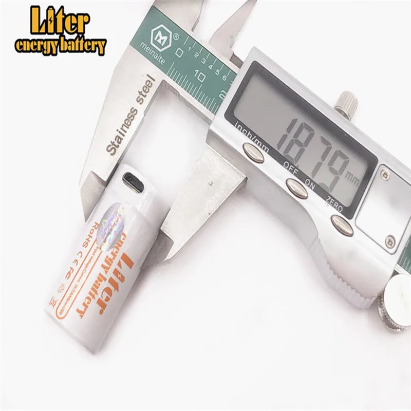 100% original icr 18350 3.7 volts 1000mah bateria personalizada de íon de lítio usb recarregável