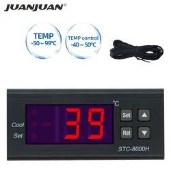 Temperature Controller Thermostat STC-8000H AC 220V DC 24V 12V Thermoregulator incubator Relay with Heating and Cooling 30%of