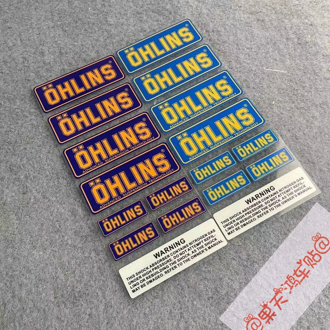 OHLINS Motorcycle Decal Decoration Logo Accessories High Reflective Suspension Shock Absorption Modified Moto Waterproof Sticker - Image 3