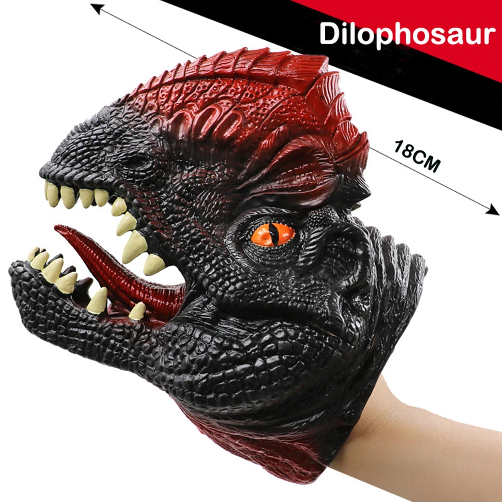 Animal Hand Puppets Childhood Kids Cool Rubber Toy Shark Dinosaur Shape Story Pretend Playing Gloves Gift For Children