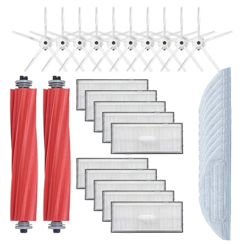 ل Roborock S7 T7 T7S زائد فلتر HEPA انفصال المطاط فرشاة الرئيسية ممسحة القماش منصات الجانب فرشاة مكنسة كهربائية أجزاء