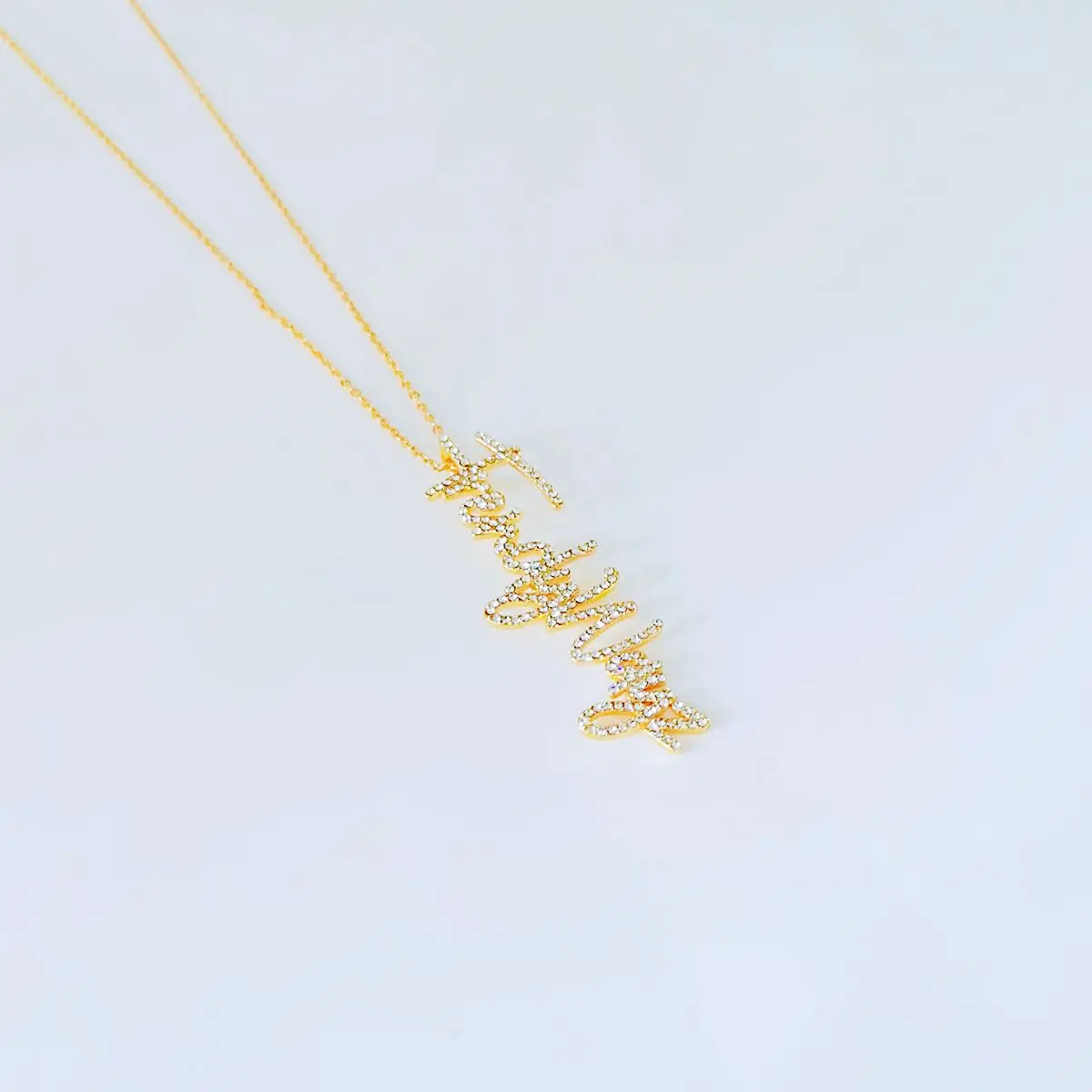 2021 New Custom Name Necklace With Crystal Personlized Initial Letters Pendant Gold Plated Necklace For Women Jewelry Gift