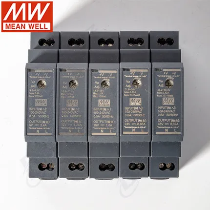 

Original Mean Well HDR-15-12 DC 12V 1.25A 15W meanwell Ultra Slim Step Shape DIN Rail Power Supply