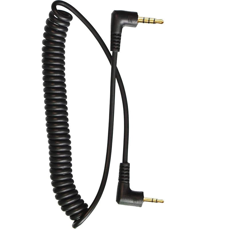 3.5mm To 2.5mm Male To Male 3 Pole 90 degree Angled  Audio Coiled Spiral 40cm