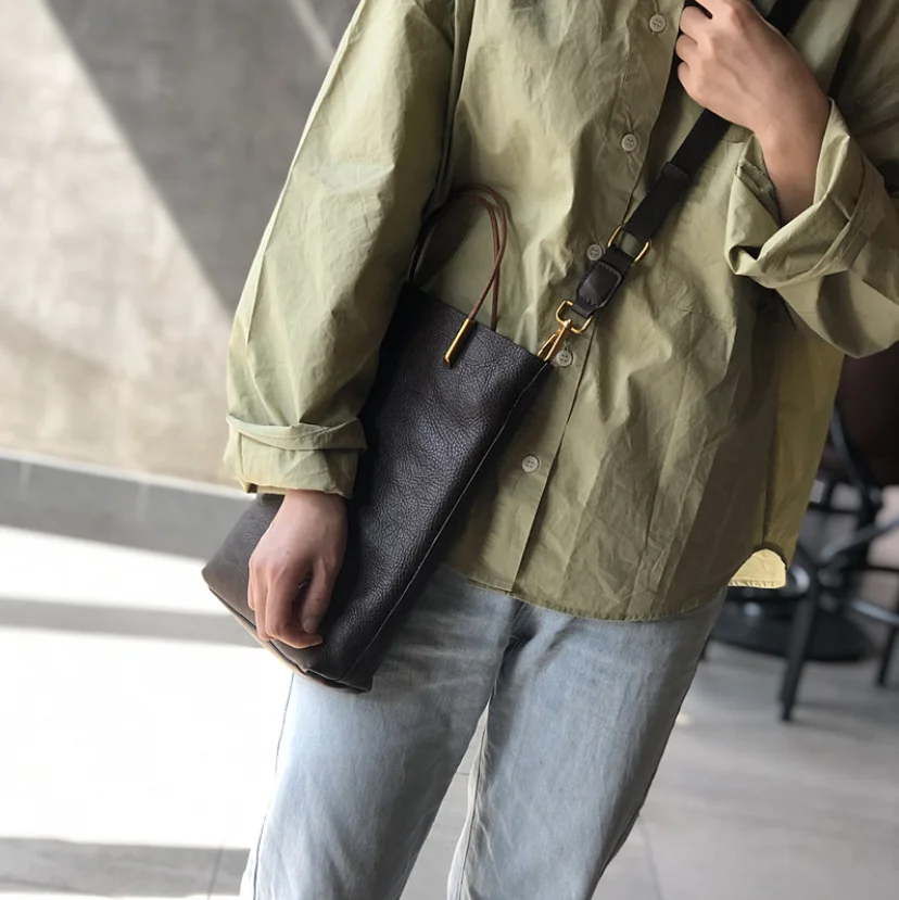 Bucket Genuine Leather Women Bag New Retro Nature Soft Cowhide Handbag Versatile Designer High Quality Shoulder Bags