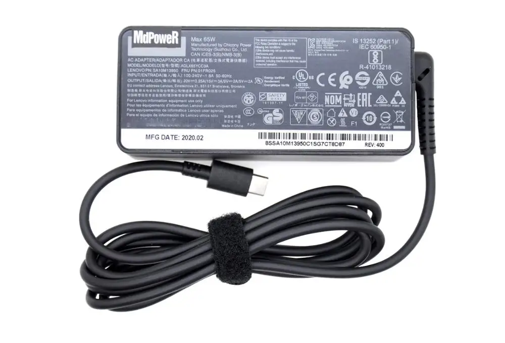 Original 65W TypeC AC Adapter Laptop Charger for Lenovo ThinkPad S3 T470 T480 T480S T490S T570 P51S P52s R480 R490 R590 T580