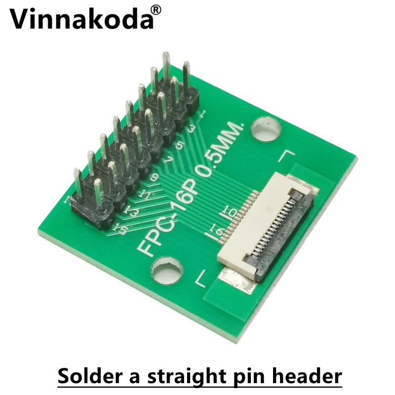 Imagem -04 - Flip-top Conector Soldado Hetero e Bent Pin Cabeçalhos Ffc Fpc Adapter Board 05 Milímetros16p para 254 Milímetros Soldados Pcs