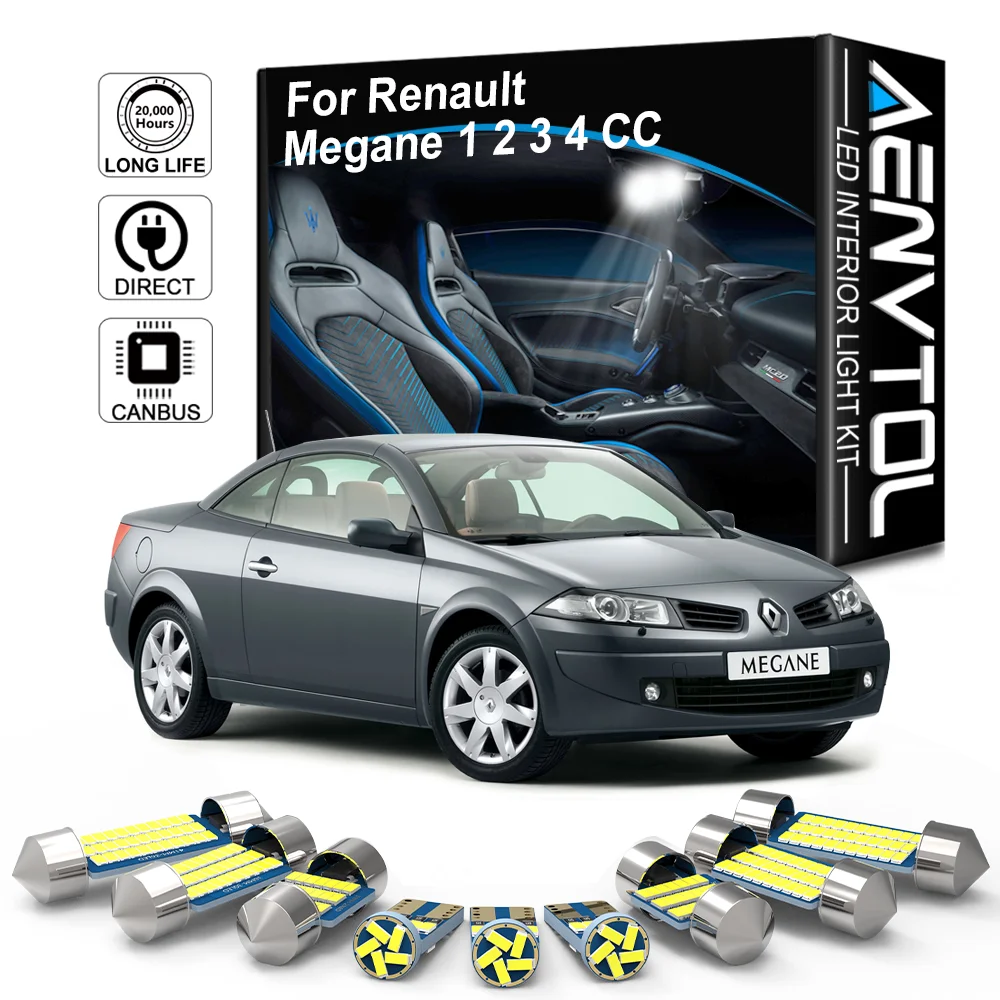 

Автомобильная светодиодная внутренняя лампа AENVTOL, CAN-шина для Renault Megane CC MK1 2 3 4 1997 1998 2006 2008 2010 2012 2014 2016 2015 2017, аксессуары