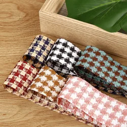 Kewgarden Two-color Houndstooth Ribbon DIY Bow Hair Accessories Clothing Shoes Flower Hat Decorative Material 10 Yards