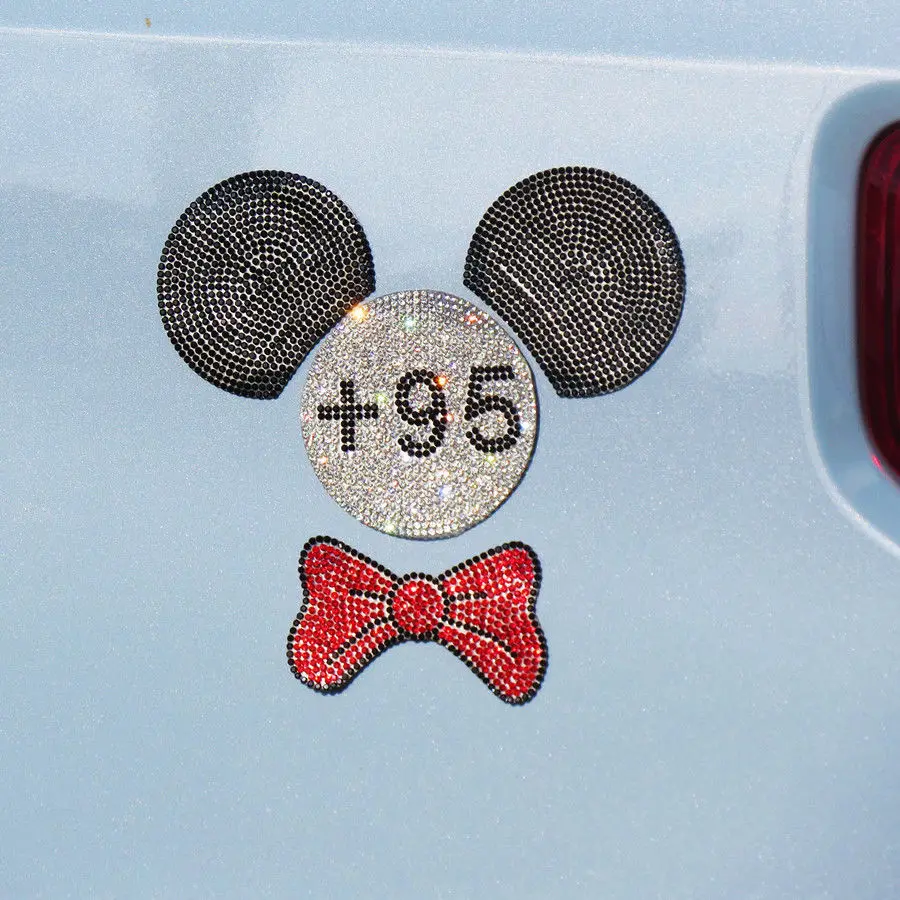 Disney Mickey Diamond Creative Diamond Sticker Personality Cartoon Car Sticker Central Control Rearview Mirror Sticker