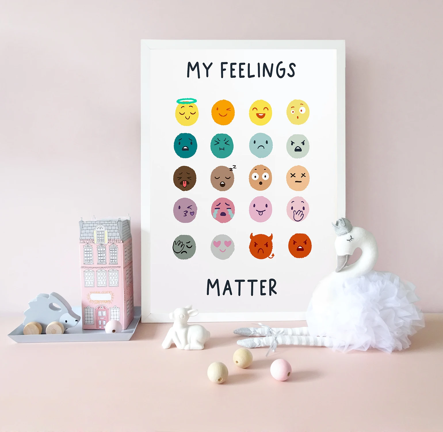 Colorful my Feelings Matter Poster Classroom Themed Canvas Painting Educational Preschool Wall Art Pictures For Kids Room Decor