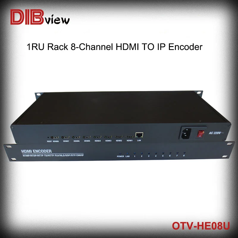 1U 8 Channels HEVC H265 H264 HD HDMI to IP Video Encoder IPTV Live Streaming HD Media Encoder with UDP HLS RTMP RTSP SRT ONVIF