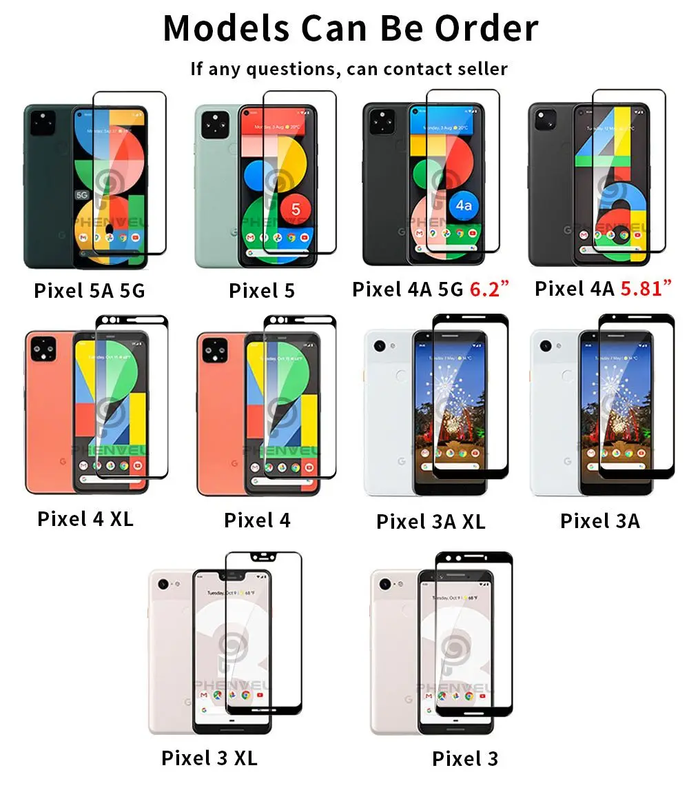 2pcs Tempered Glass For Google Pixel 4A 5A 5G 3A Oleophobic Protective Glass For Pixel 3 5 4 XL Full Cover Screen Protector