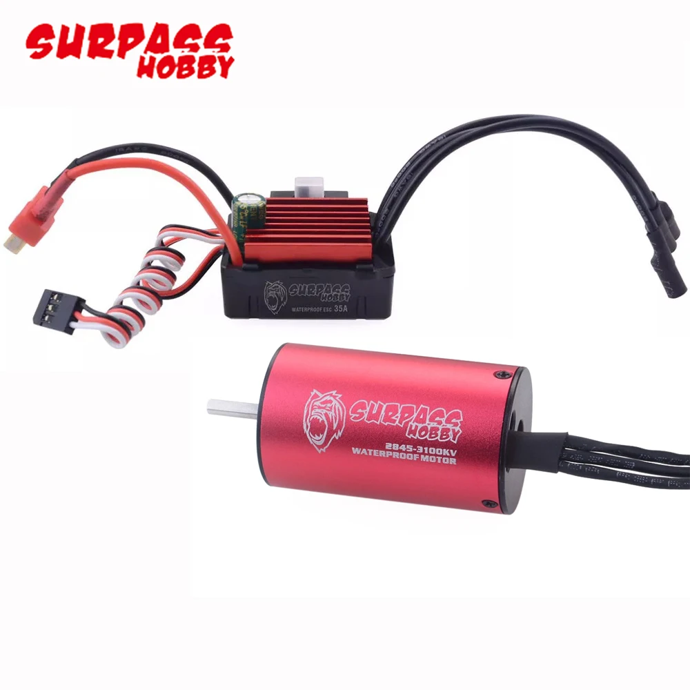 Surpass Hobby Waterproof 2845 2600/2800/3100KV Brushless Motor And 35A ESC S0600P 6KG Digital Servo For HSP 1/12 RC Car Truck