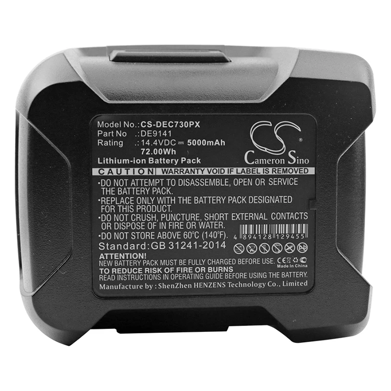 Cameron Sino Battery for Dewalt DE9141 Fits DC733K2 DC832KL DW918 DW906 DC528N DC612KA Power Tools Replacement Battery  5000mAh