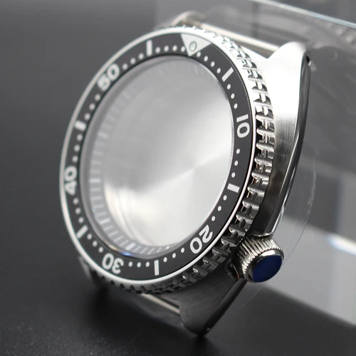 Imagen 2 del producto Caja de reloj de buceo de 45mm, acero inoxidable 316L para tortuga, abulón, Seiko NH35 NH36 NH38 NH34, movimiento de 28,5mm, esfera de zafiro 120 clics