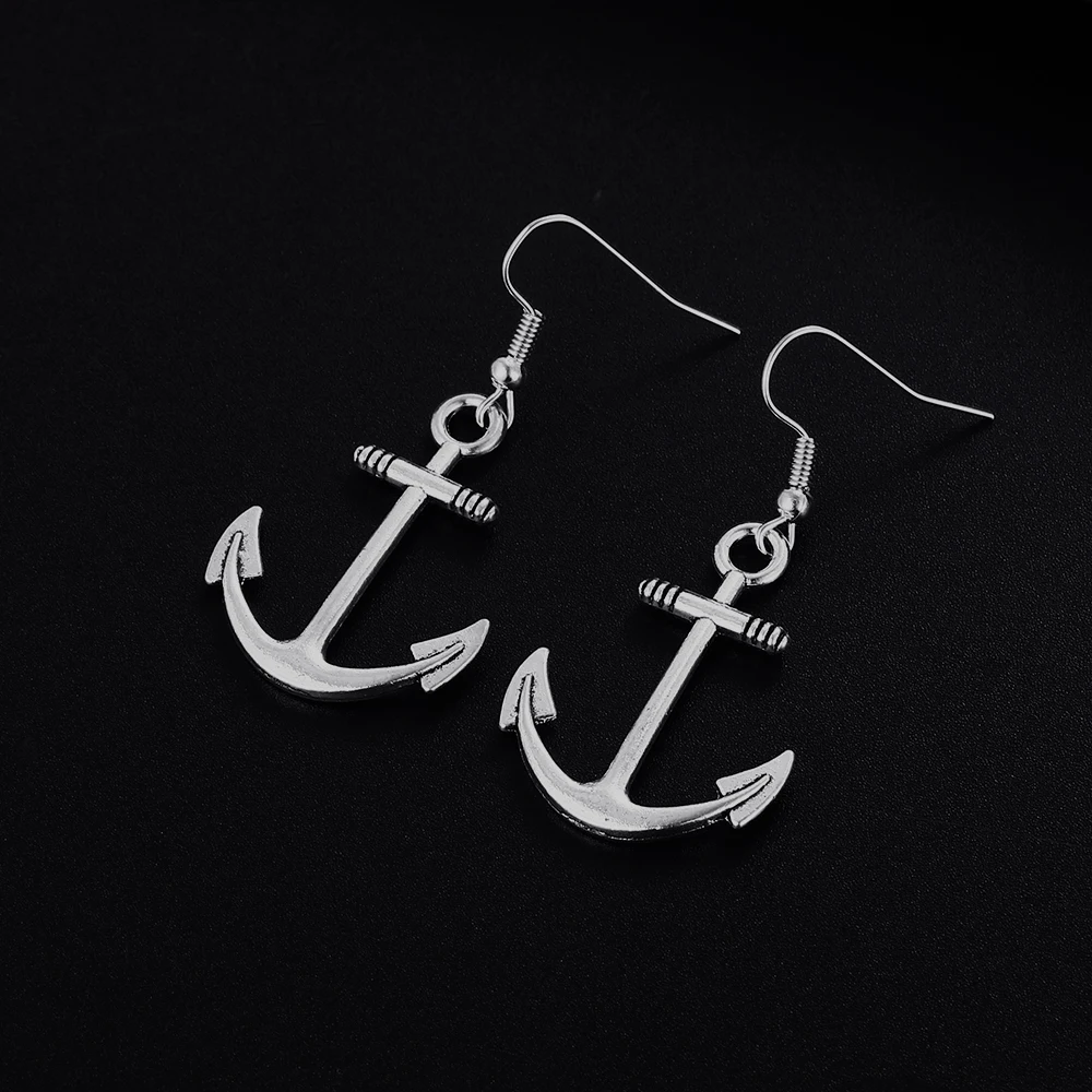 Trendy Vintage Anchor Shape Dangle Earrings for Women Girl Retro Drop Earrings Cute Small Object Earring Jewelry Bijoux