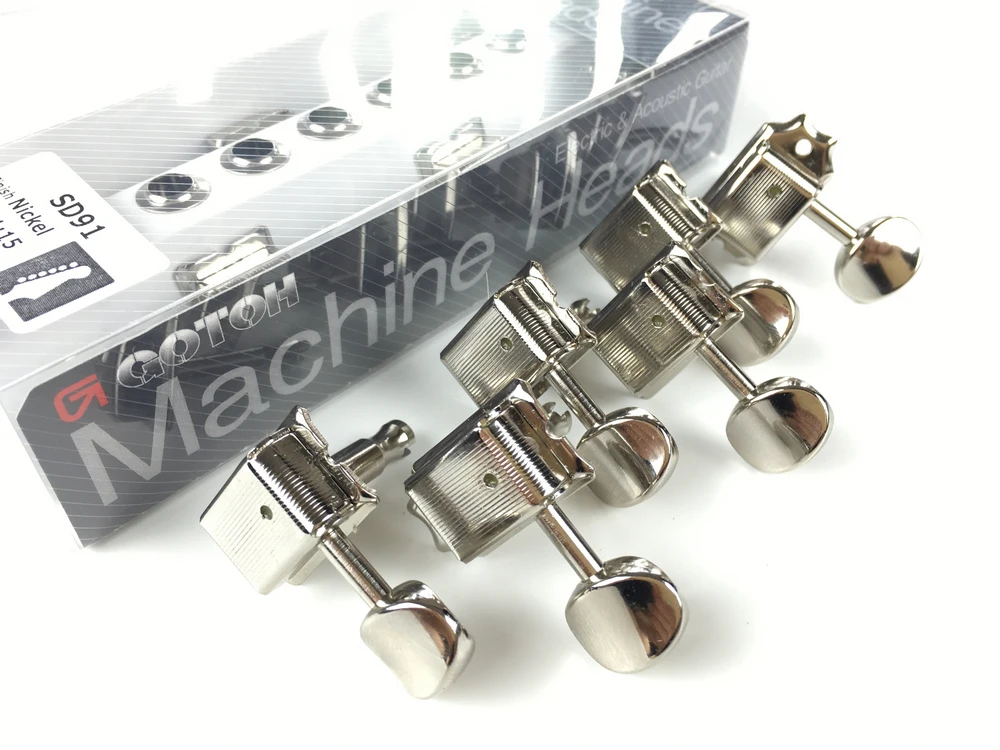 Original 6 In-line GOTOH SD91-05M Kluson Vintage Electric Guitar Machine Heads Tuners ( Nickel ) Tuning Peg MADE IN JAPAN