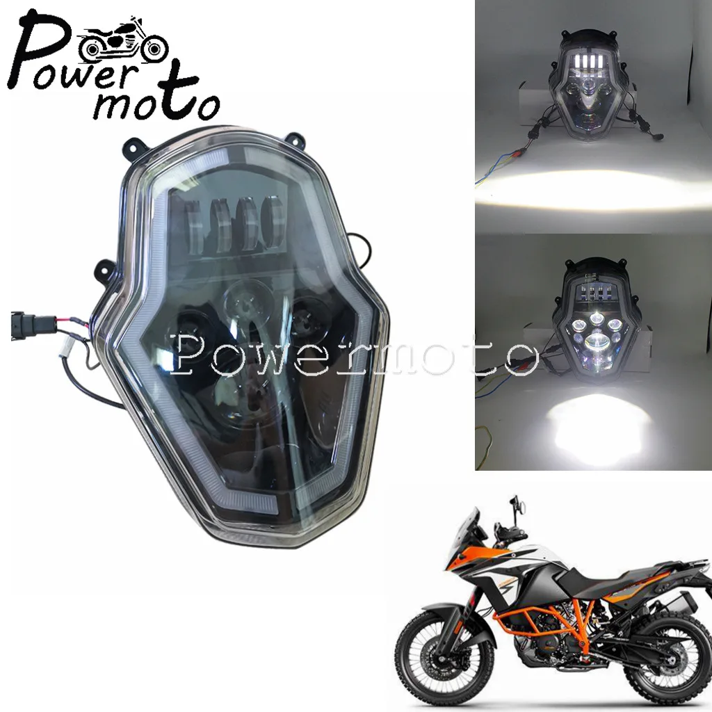 Motorcycle LED Headlight Assembly Daytime Running Light DRL Hi/Lo Beam Lamp For Adventure 1190 1050 1090 1290 ABS 2015-2018